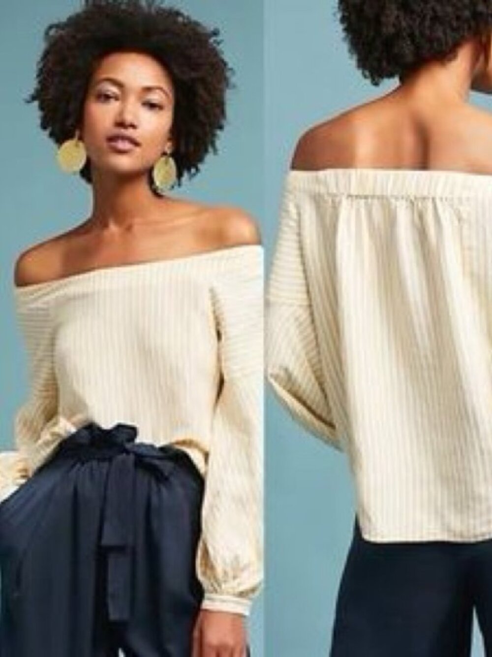 Maeve Clotille Linen Off The Shoulder Blouse